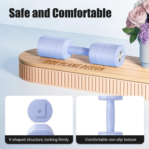 MERACH Dumbbell Set of 2, Adjustable Weight, Anti-slip Handle, Macaron Colors, Each 2.2/4.4/6.6/8.8 lbs, 4 in 1 Hand Weights for Women at Home, Blue