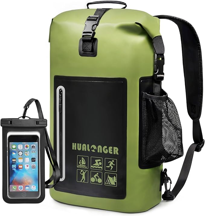 Waterproof Backpack 20L/30L/40L- Roll Top Closure Bag - Hiking Backpack - Lightweight Durable Floating Dry Bag with IPX8 Waterproof Phone Case