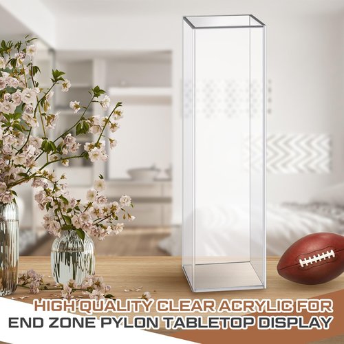 Kritkin Acrylic Football End Zone Pylon Display Case Large 18.7 x 5 x 5 Inches Storage Football End Zone Pylons Durable Material Protects Against Dust Insects and Moisture