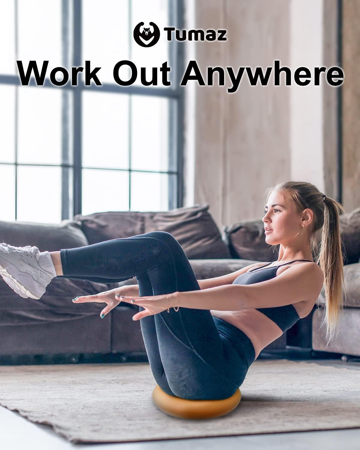 Tumaz Wobble Cushion - Wiggle Seat to Improve Sitting Posture & Stay Focused for Sensory Kids, Balance Disc to Core Strength & Flexible Seating [Extra Thick Balance Board, Pump Included Wobble Board]