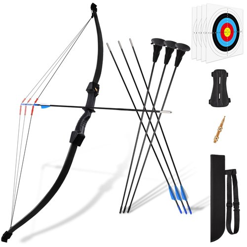 DAUPAN Kids Bow and Arrow Set, 45" Youth Bow and Arrow Archery Set, Bow and Arrow for Kids 8-12 12-14, Longbow Archery Set - Gift for Beginner Archers