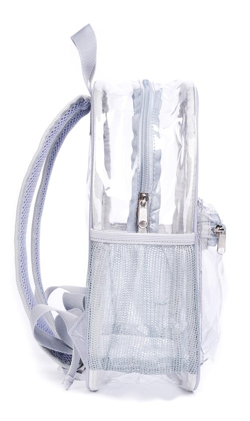 ZENPUNK Clear Backpack for Stadium Approved 12×12×6, See Through Bag, PVC Transparent Backpack for Festival Sport Event Concerts (GREY)