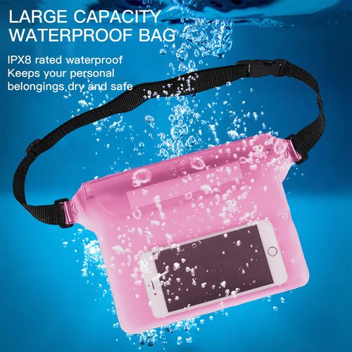 Cubicozy 2-Pack Waterproof Waist Bags with Adjustable and Lightweight Fanny Packs, Waterproof Bags for Travel, Hiking, Running, Beach, Swimming, and Outdoor Activities Men and Women