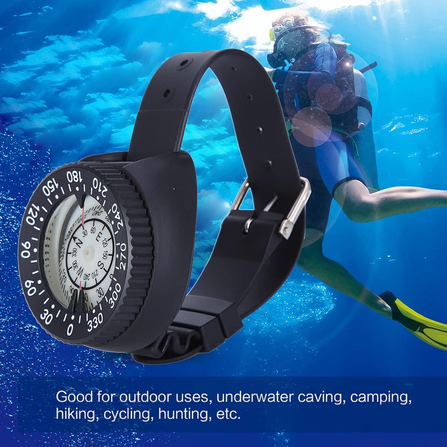 Waterproof Diving Wrist Compass for Scuba Divers - Durable Underwater Navigation Compass