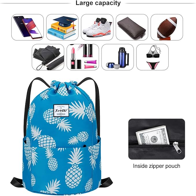 XEYOU Drawstring Sports Backpack Lightweight Gym Yoga Sackpack Shoulder Rucksack Casual Outdoor Daypack for Women and Men