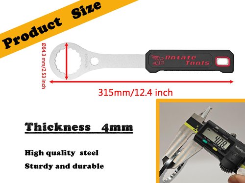 ROTATE TOOLS Bike Bicycle tools RT-303BB-2A Bottom Bracket Wrench - Bottom Bracket Tool - Compatible with Hollowtech II BB