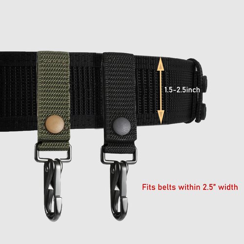 Heavy Duty Belt Keeper Clip, Strong Metal Police Key Chain Clip for Law Enforcement Police Belt Accessories Military Molle Hook(T-Black 2Pack)