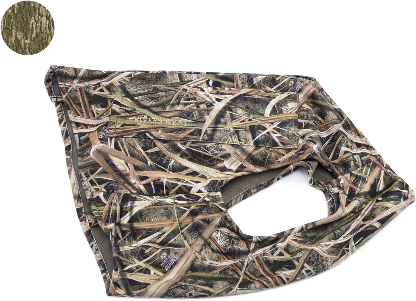 RIVERS WEST Waterproof Windproof Fleece Anti-Chafing Retriever Dog Hunting Vest, Mossy Oak Bottomland, Large