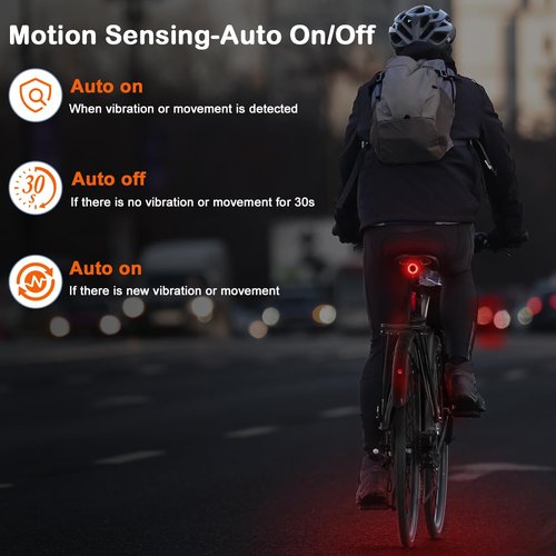 Smart Bike Tail Light, Brake Sensing Bike Rear Light, Auto On/Off, USB-C Rechargeable,Ultra Bright Lights for Bikes Riding at Night, Easy Mount Bicycle Safety Lights for Road Mountain Cycling