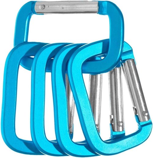 Craft County Aluminum Rectangle Carabiners (Olive Drab, 5 Pack)