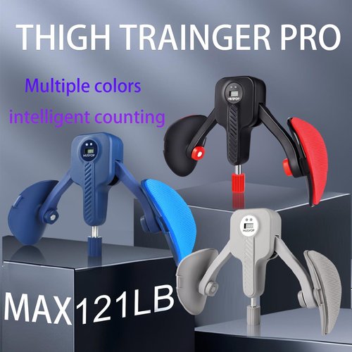 Husyop Thigh Trainer 0-110 lbs Adjustable Resistance, Pelvic Floor Exercise Devices with Leg Straps, Kegel Exerciser Inner Thigh Exerciser for Women Men (Black)