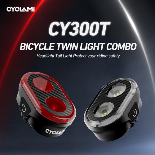 CYCLAMI Bike Lights Front and Rear, Smart Headlight and Tail Light, 11+20 Modes Brake Sensing Bicycle Back Lights USB Rechargeable Bike Lights Set, Waterproof IP6, Cycling Safety Accessories