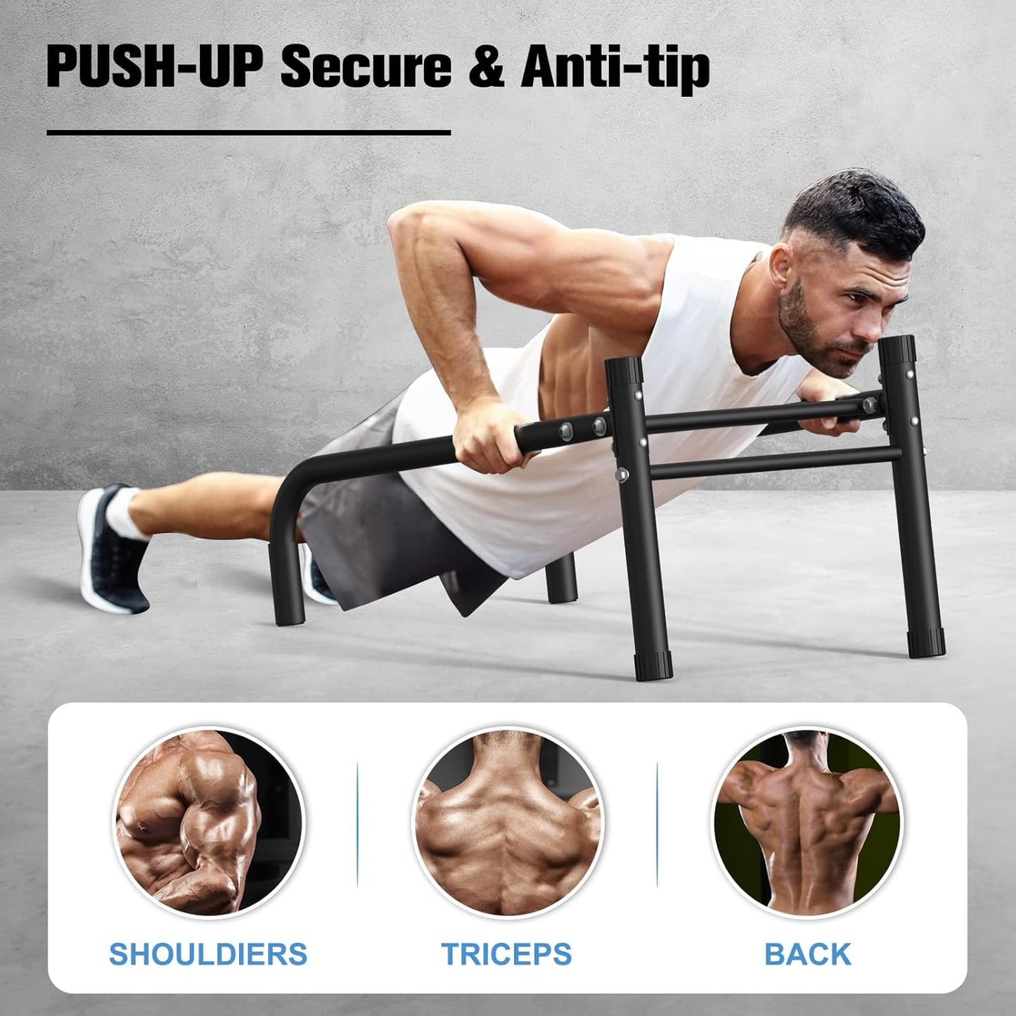 RELIFE REBUILD YOUR LIFE Dip Station Functional Heavy Duty Dip Stands Fitness Workout Dip bar Station Stabilizer Parallette Push Up Stand
