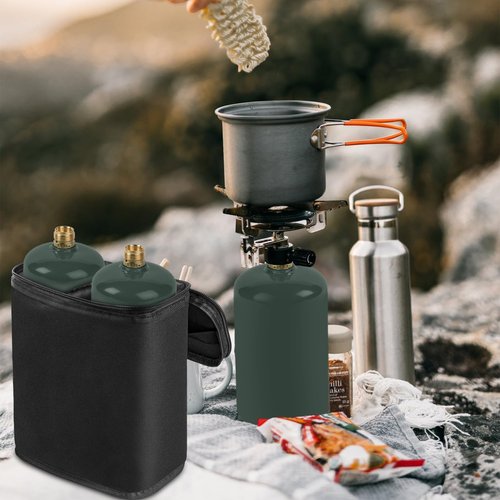 SIRUITON Mini Fuel Cylinder Storage Bag, Fuel Keg Refillable Propane cylinder for 2Pack1 LB Tank Cover, Waterproof 600D Oxford Small Propane Tanks Bag for Outdoor Camping, cooking