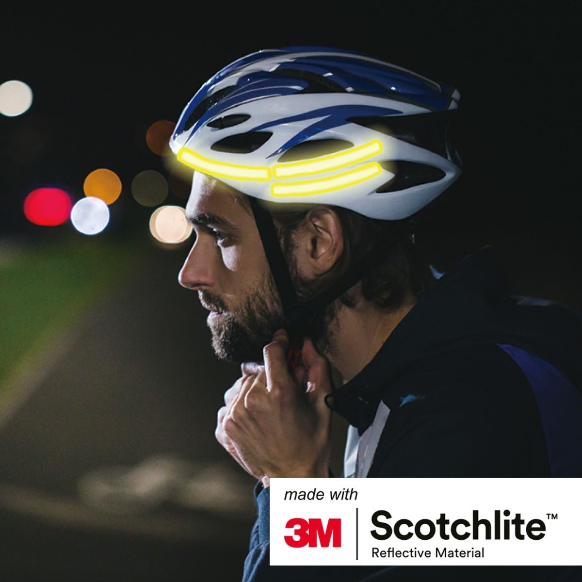 Salzmann Reflective Stickers - Soft stickers for backpacks, bikes, helmets, strollers, etc. - Made with 3M Reflective Material
