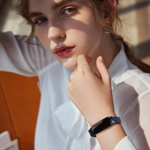 Metal Band for Fitbit Inspire 3 Bands Women Men, Stainless Steel Adjustable Straps Replacement Bands for Fitbit Inspire 3 Fitness Tracker (Sapphire Blue)
