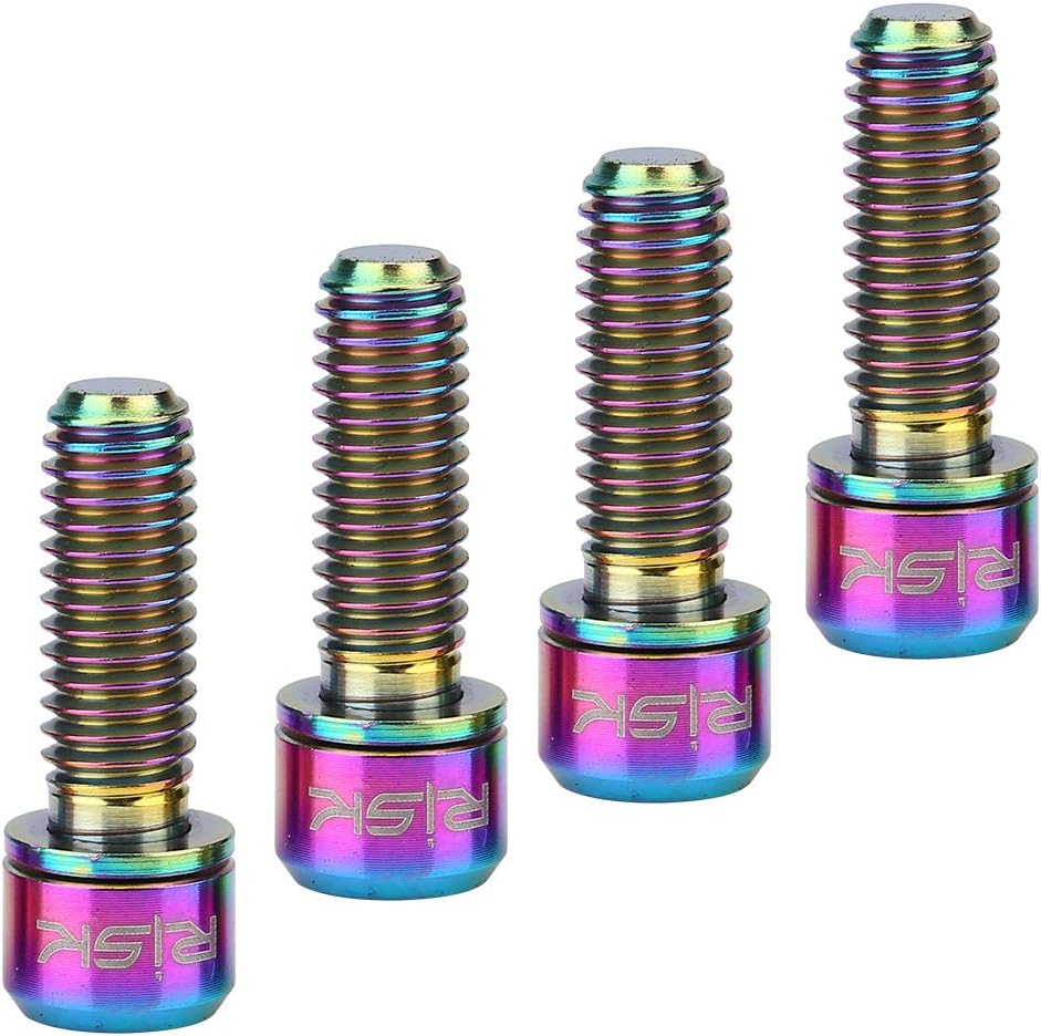 Vbestlife Titanium Bolts, M6X18Mm 4Pcs Mountain ycle Bike Disc Brake Clamp Bolt Fixed Screw with Gasket Bike Stem Bolts Bike Stem Bolts