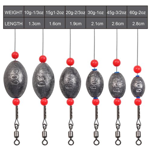5pcs Saltwater Fishing Leaders with 10g,15g,20g,30g,45g,60g Sinkers - Pre-Tied Steel Wire Rigs for Coastal Angling(15g(1/2oz)-5pcs)