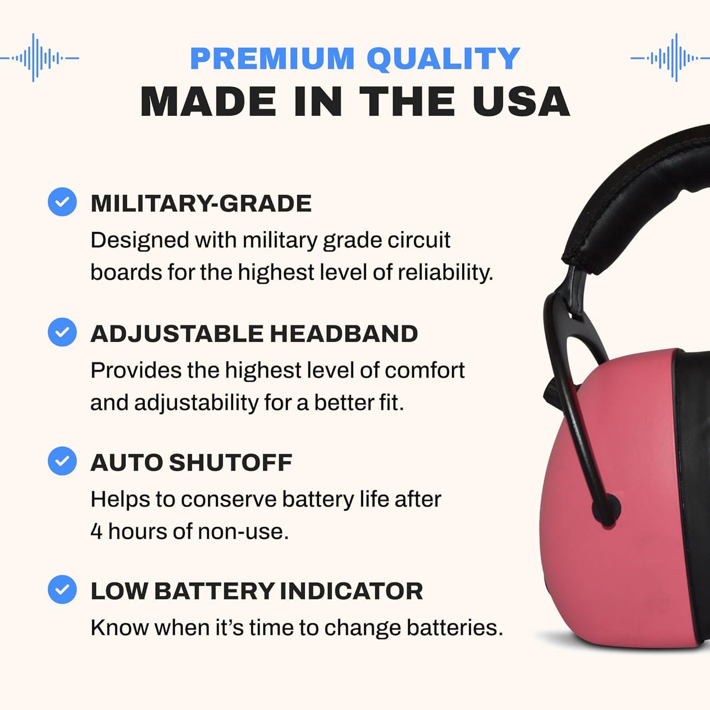 Pro Ears Gold II 30 Electronic Hearing Protection, Military Grade Tactical Ear Muffs, NRR 30 DB
