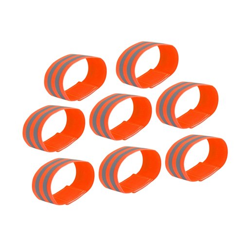 REPAIROCK 8pcs Reflective Bands for Arm Reflective Armbands High Visibility Night Cycling Riding Reflector Tape Straps Bracelet Orange Auto Replacement Parts