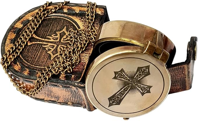 Brass Nautical - Brass Compass Engraved Gift for Son, Grandson, Daughter, Baptism, Confirmation Communion Godson Church Graduation Day