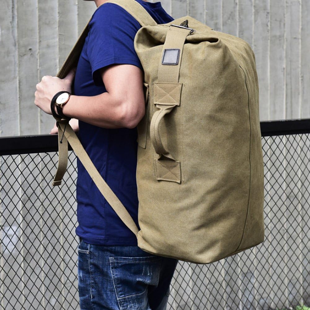 Military Duffel Bag Top Load Double Strap Canvas Backpack Army Travel Big Size