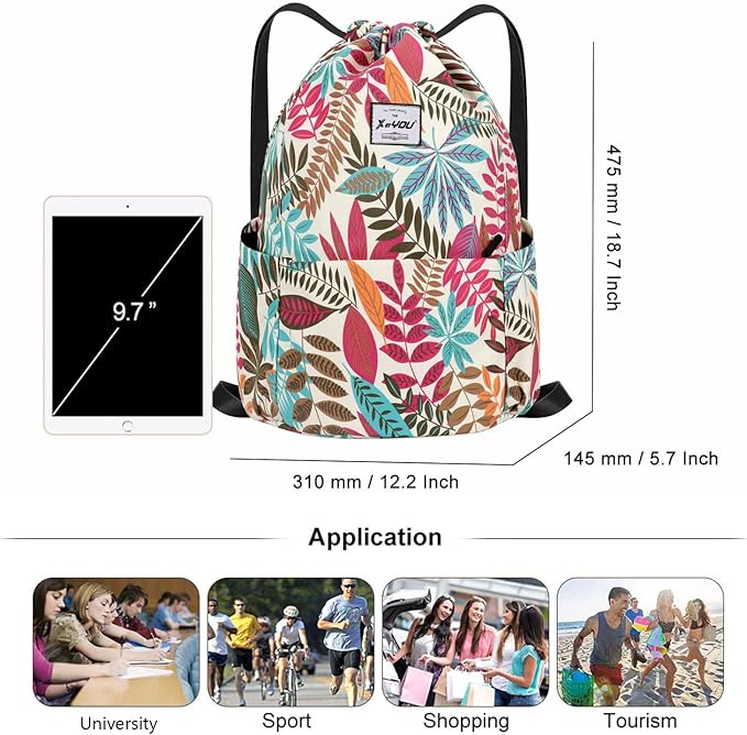 XEYOU Drawstring Sports Backpack Lightweight Gym Yoga Sackpack Shoulder Rucksack Casual Outdoor Daypack for Women and Men