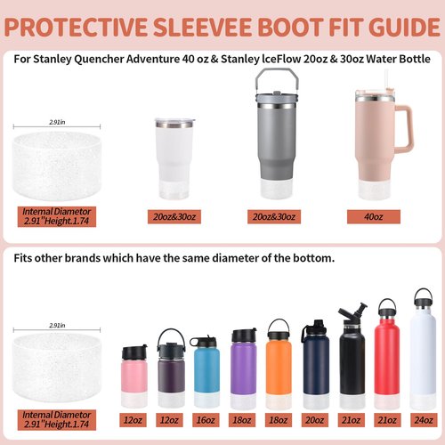 SALUOKE Stanley Cup Accessories 8 Pcs, Including 2 Straw Cover Cap, 2 Square Spill Stopper, 2 Round Leak Stopper, 2 Pcs Silicone Boot for Stanley H2.0 40oz 30oz Tumbler （clear）