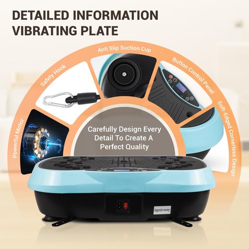 LSRZSPORT Vibration Plate, Exercise Machine Vibration Plate for Lymphatic Drainage Weight Loss, Waver Vibration Plate 330lbs Capacity 6 Preset Modes 120 Level