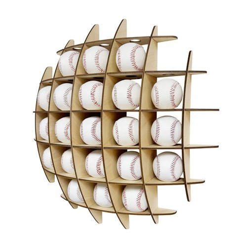 Baseball Display Cases for Balls, Signed Baseball Display Case, Rack for Collectors Baseballs, Baseball Display Case Wall Mount, 22*22inch, Spherical Design Feels Modern