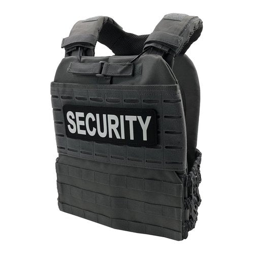 uuKen Large Security Patch PVC Patch 8.5x3 inches with Hook Fastener Back for Vest Clothing (All Black and White,Large 8.5"×3")