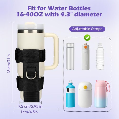 Wellmora 2 Pack Designed for Bogg Bag Cup Holder Compatile with Stanley 18-40 oz, Large Drink Bottle Holder, Adjustable Water Bottle Accessories Fit for Simply Southern Bogg Bag Women Men
