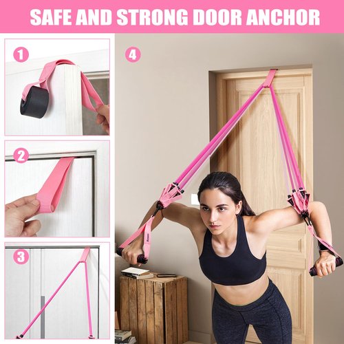 Resistance Bands with Cuffs, Resistance Bands, Ankle Bands for Working Out, Exercise Bands with Handles for Working Out, Fitness Bands for Women, Workout Equipment for Home Gym