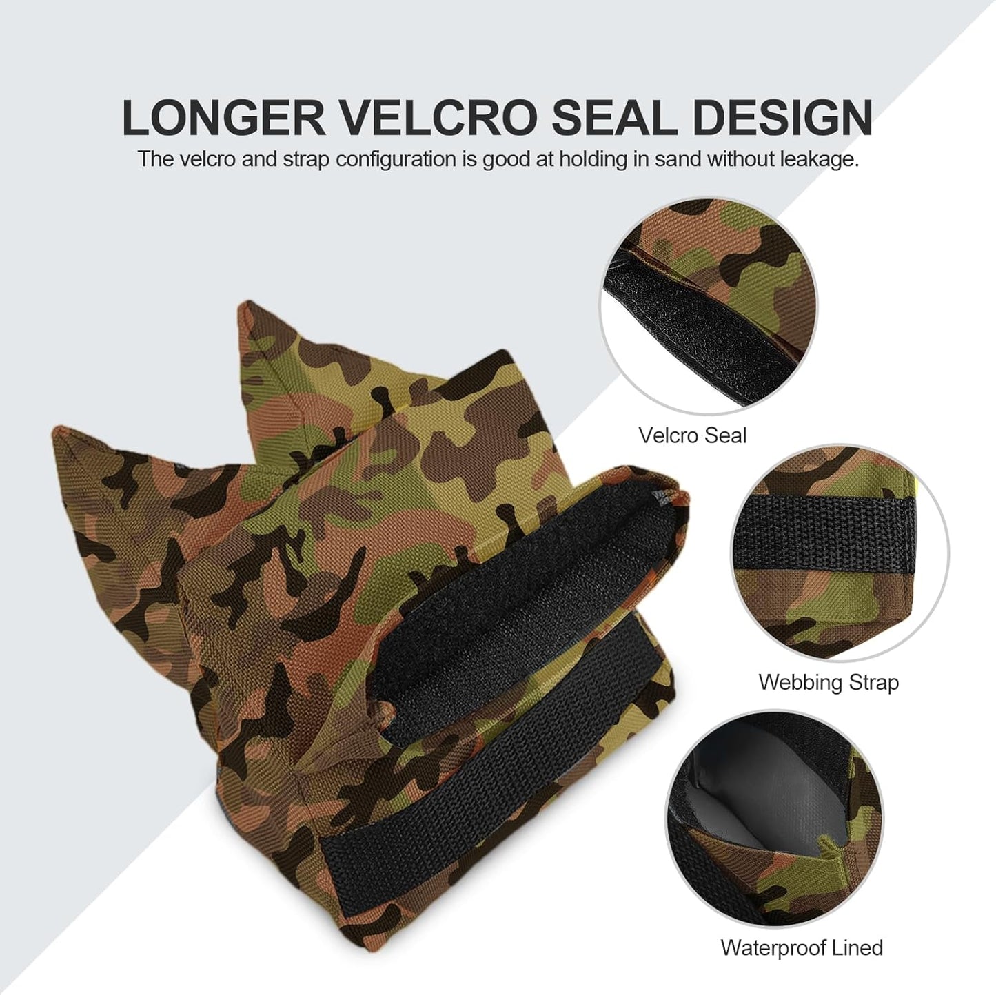 Twod Outdoor Shooting Rest Bags - Target Sports Bench Rest with Front & Rear Support SandBag Stand Holders for Gun Rifle Shooting Hunting Photography - Unfilled