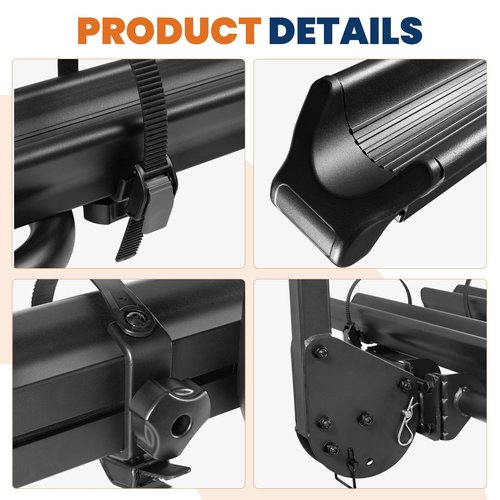 KUIPERAUTO Aluminum 2 EBikes Foldable 2'' Hitch Mounted Carrier Racks w/Ramps Over 200lbs Capacity for 3.35 inch Fat Tire Heavy Duty Universal E-Bike Racks for SUVs Cars Trucks RV 2-Inch Receiver