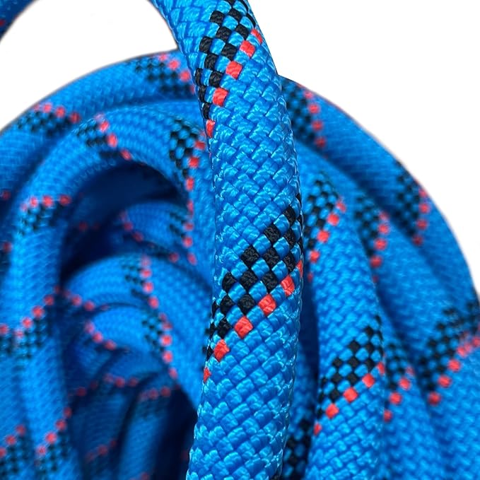 Static Climbing Rope 11mm UIAA Static Line Rappelling Rope 15M (50ft) Nylon Kern Mantle Rope for Escape Rope Rock Climbing, Mountain Tree Climbing, Hauling, Rescue
