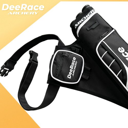 DEERACE Archery Hip Quiver, 3 Tubes Arrow Holder for Compound and Recurve Bow (Black)
