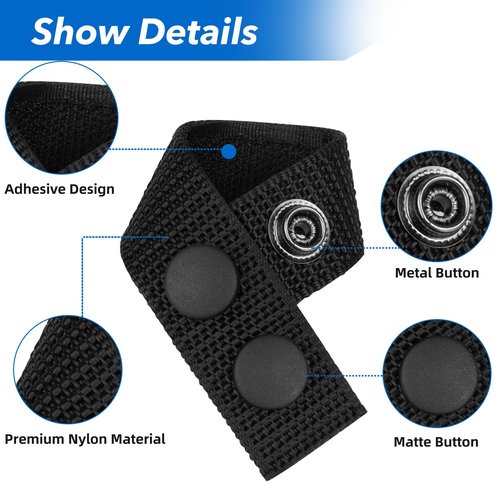 Belt Keepers for Duty Belt | 4-Pack 1680D Nylon Tactical Belt Loop with Non-Slip Fastener for 2¼" Duty Belts, Police Equipment Accessories & Law Enforcement Gear (Black)
