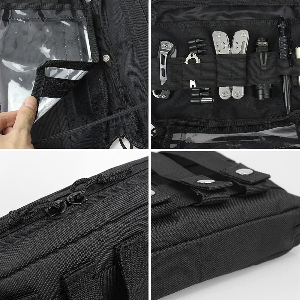 WYNEX Tactical Admin Molle Pouch, Medical EDC EMT Utility Bag Shell Design Attachment Pouches 1000D Nylon Hiking Belt Bags