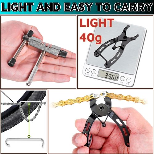 Bike Chain Tool 3 Pcs, Bicycle Link Plier + Chain Drift Tool + Chain Hook Bike Chain Breaker Tool Bike Repair Kit Bicycle Chain Tool Bicycle Repair Kit Bike Tool Kit Set Chain Breaker Tool Kit