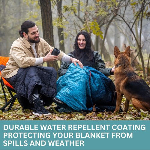 Sitpack Thermal Blanket - Lightweight, Packable, Puffy, Waterproof and Packable Camping Blanket for Travel, Beach, Hammock, and Outdoor Use (Frosty Valley)