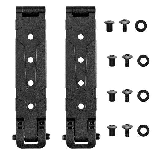 Molle Attachment Clips with Mounting Hardware for Vests, Backpacks, Holsters, Pouches, Locking Belt Clips Black (2 Pack)