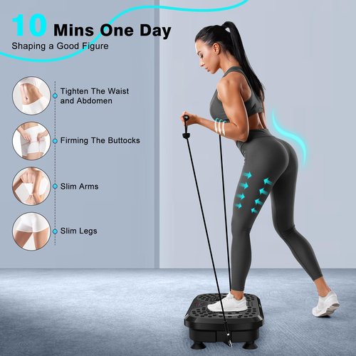 Vibration Plate Exercise Machine,Carbon Fibre Vibration Plate for Lymphatic Drainage,Vibrating Plate for 150-Speed Adjustable with 450 lbs Capacity Full Body Workout Home Gym Equipment (Men & Women)