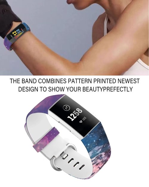 ALTEKO Bands Compatible with Charge 4 / Charge 3 / Charge 3 SE for Women Men, Soft Silicone Sport Replacement Band, Cute Wristbands Strap Fitness Sport Band, Sea Forest