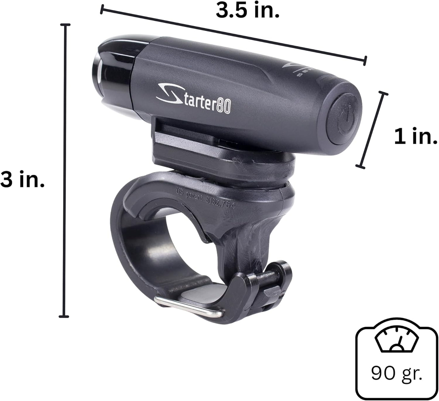 Serfas Starter Headlight, for Bicycles, E-Bikes, Mountain Bikes, and Road Bike, 80 Lumens, AA Battery, and Universal Handle Bar Mount Included