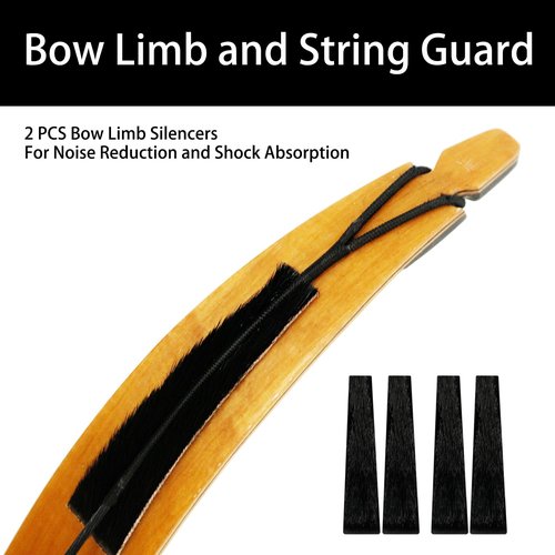 Luoyer 2 Pair Archery Bow Limb Silencers Stabilizers Shock Absorber Protective Paddings Bowstring Groove Silencers for Recurve Bow and Traditional Longbow