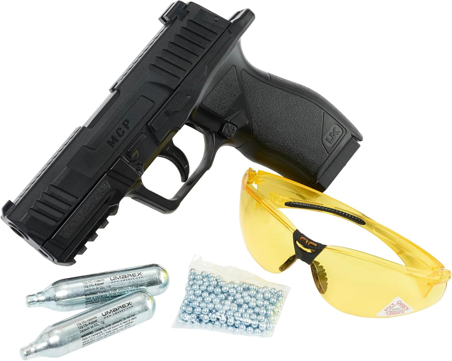 Umarex MCP .177 Caliber BB Gun Air Pistol Kit - Includes BBS, CO2 Cartridges, and Safety Glasses