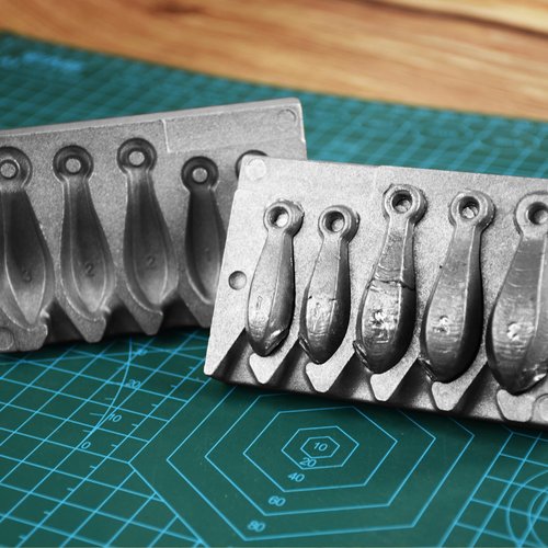 Cyiwniao Sinker Mold 1.2.3-Ounce with 5 Cavities Fishing Weight Molds Sinker Molds for Fishing Fishing Casting