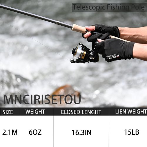 Carbon Fiber Fishing Pole Combo Set, 2.1m/6.89ft 145pcs Accessories Kit - 12+1BB Spinning Reels - Carrier Bag for Travel - Saltwater & Freshwater (6.9FT)