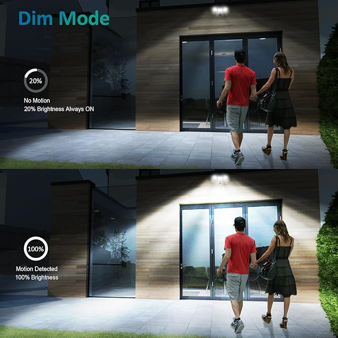 USTELLAR 55W Security Lights Motion Outdoor with Remote, Motion Sensor Outdoor Light Dusk to Dawn 5500LM 5000K, IP65 Waterproof, Motion Detected Flood Lights Wired for Yard, House, 2 Pack